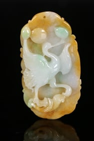 An Exquisite Jadeite Crane Pattern Brand