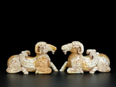 An Exquisite White Jade Sheep Ornament
