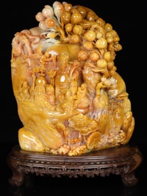 An Exquisite Tianhuang Stone Character and Story Pattern Ornament