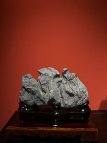 An Exquisite Lingbi Stone Mountain-Shaped Ornament