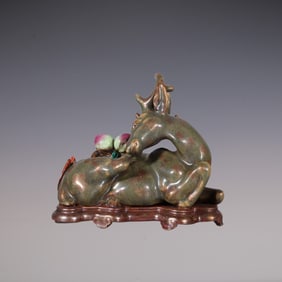 An Exquisite Teadust Glazed Deer Ornament