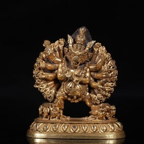An Exquisite Gilt Bronze Statue of Yamantaka