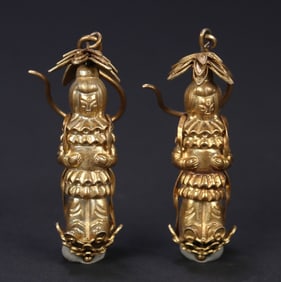 A Pair of Exquisite Gilt Silver Woman Earrings