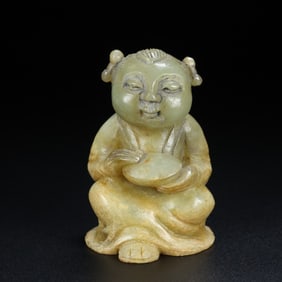 An Exquisite Archaic Jade Figure Ornament