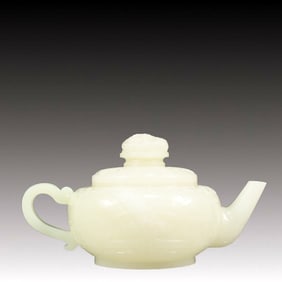 An Exquisite White Jade Teapot