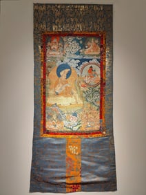 Thangka of the Fourth Panchen Lama in Palace Brocade
