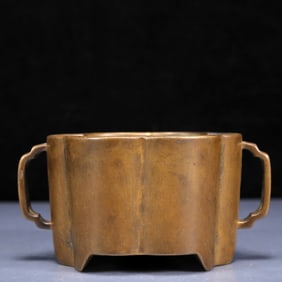 An Exquisite Bronze Double-Ears Censer