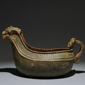 An Archaic Bronze Beast-Face Pattern Pot