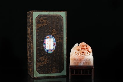 An Exquisite Shoushan Stone Chi-Dragon Pattern Seal