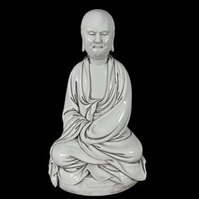 An Exquisite Blance-De-Chine Statue of Dharma