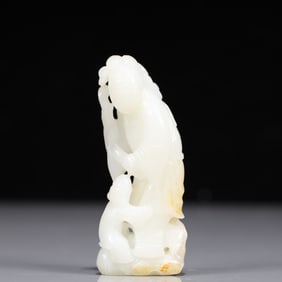 An Exquisite White Jade Figure  Ornament