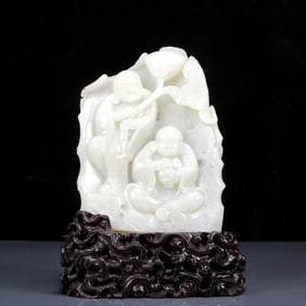 An Exquisite White Jade Maitreya Buddha Ornament