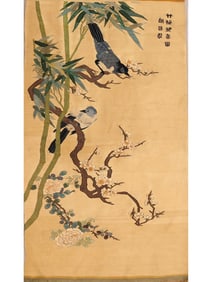 Flower and bird pattern tapestry