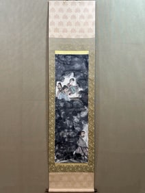 A Chinese Vertical Scroll Ink Painting of Figure on Paper,Fu Baoshi