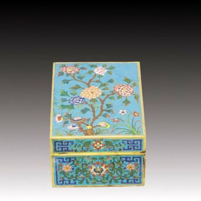 An Exquisite Cloisonne Flower Pattern Cover Box