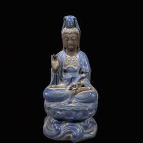 A Huge Blance-De-Chine Statue of Avalokitesvara