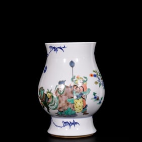 An Exquisite Wucai Figure and Story Pattern Jar