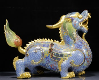 A Huge Cloisonne Unicorn Censer
