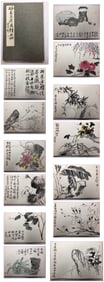 A Chinese Album Ink Painting of Flower on Paper