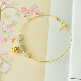 An Exquisite Sterling Silver-Gold Plated Inlaid Sapphire Bracelet