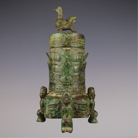 An Exquisite Bronze Beast-Face Pattern Censer