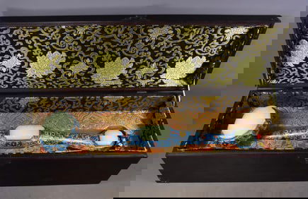 An Exquisite Cloisonne Inlaid White Jade Lotus Pattern Flower Pattern Ruyi