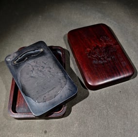 An Exquisite with poem Inkstone