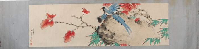 An Fabulous Chinese Ink Flower and Bird By Paper