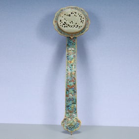 A Exquisite Cloisonne Flower and Bird Pattern Ruyi