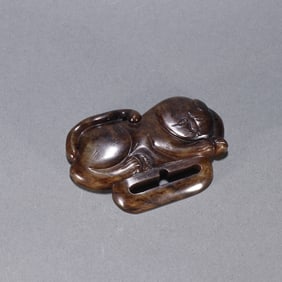 An Exquisite White Jade Tiger Pattern Ornament