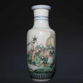 An Exquisite Wucai Character and Story Pattern Vase