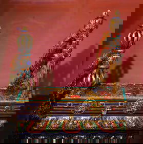 An Exquisite Bronze Inlaid Gems Painted Color Vajry Pestle