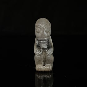 An Exquisite White Jade Figure Ornament