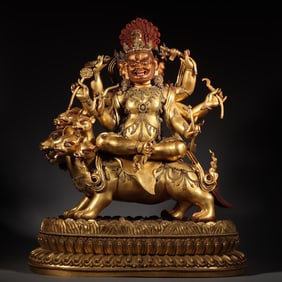 An Exquisite Gilt Bronze Statue of Yamantaka