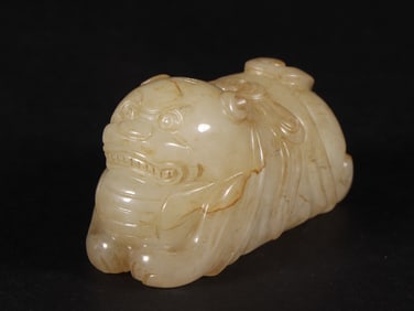 An Exquisite White Jade Tiger Ornament