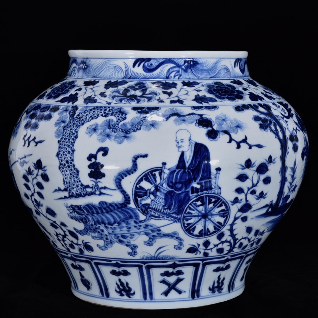 An Exquisite Blue and White Lotus Pattern Character and Story Pattern Jar (1 of 9)