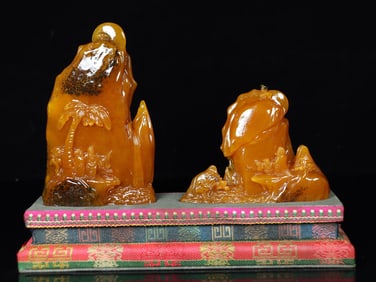 An Exquisite Tianhuang Stone Landscape and Figure Pattern Ornament