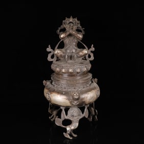 A Huge Silver Beast-Ears and Beast Legs Figure Censer