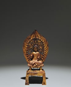 A Solemn Gilt Bronze Buddha Statue