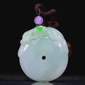 A Precious Natural Jadeite Chi-Dragon Pendant