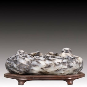 A Precious Greenish Jade Brush Washer