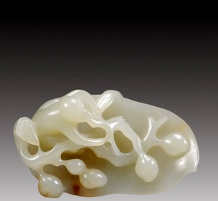 An Exquisite Greenish Jade Monkey Ornament