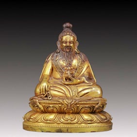 A Solemn Gilt Bronze Buddha Statue