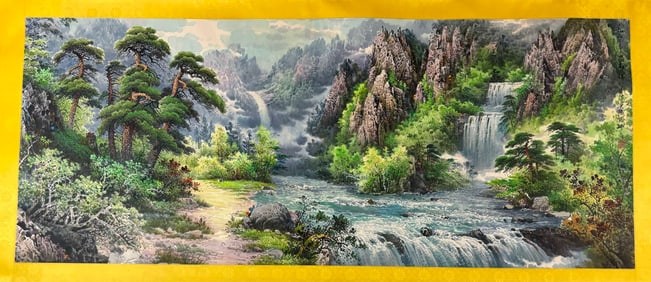 A Chinese Ink Painting of Landscape on Paper,Guan Shanyue