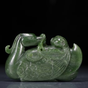 An Exquisite Jasper Goose Ornament