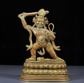 A Solemn Bronze Statue of Vajra