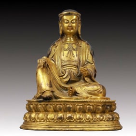 A Solemn Gilt Bronze Statue of Bodhisattva