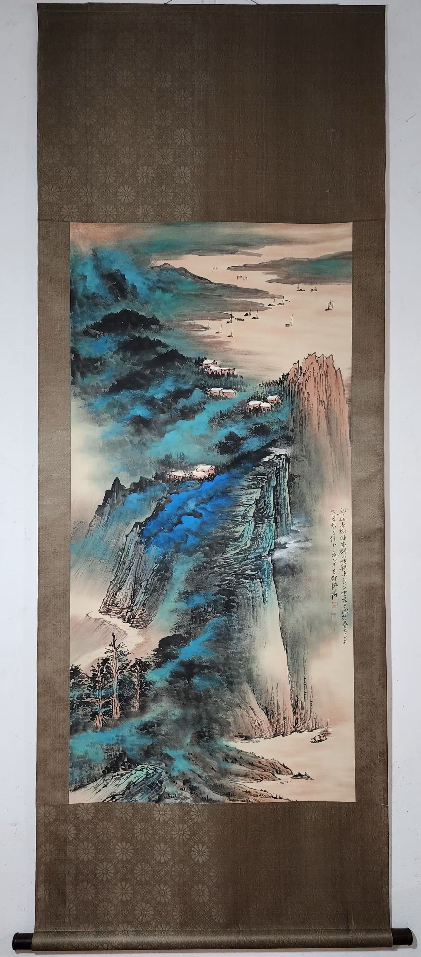 A Chinese Vertical Scroll Ink Painting of Landscape on Paper,Zhang Daqian (1 of 9)