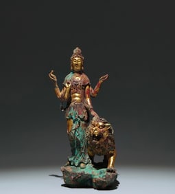 A Solemn Gilt Bronze Buddha Statue
