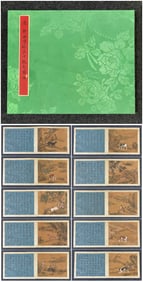 A Chinese Album Ink Painting of Dog on Silk,Lang Shining